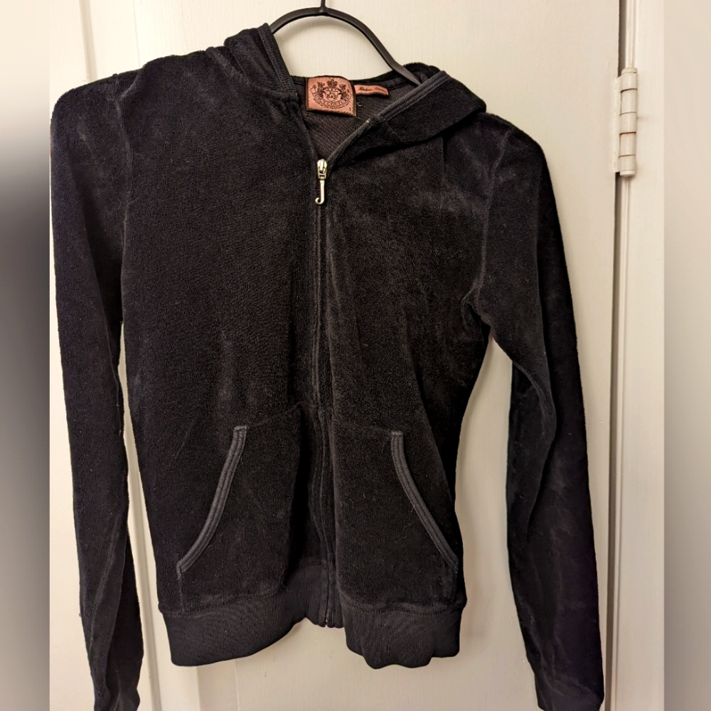 Juicy Couture black terry hoodie size small